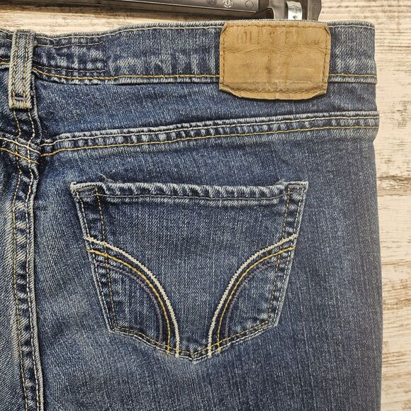 Vintage Hollister Jeans Jr 3R Cali Flare Low Rise Y2K Medium Blue Stonewash Fade - Picture 8 of 11